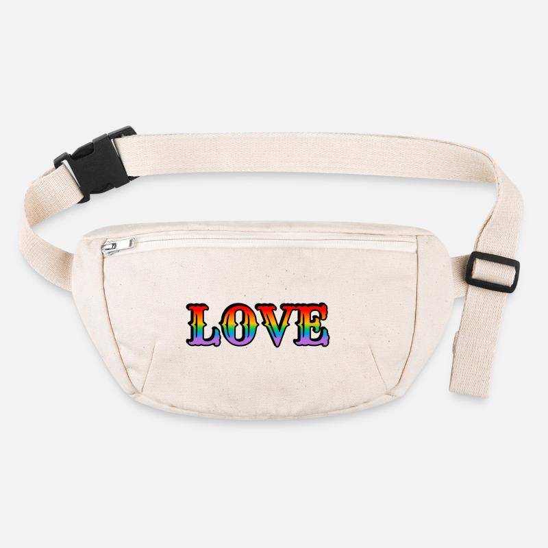 Retro Regenbogen Liebe Stanley/Stella recycelte Gürteltasche