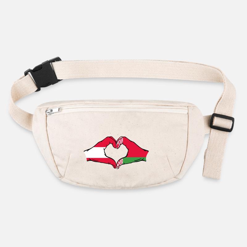 Autriche Biélorussie drapeau mains forme coeur Sac banane recyclé Stanley/Stella