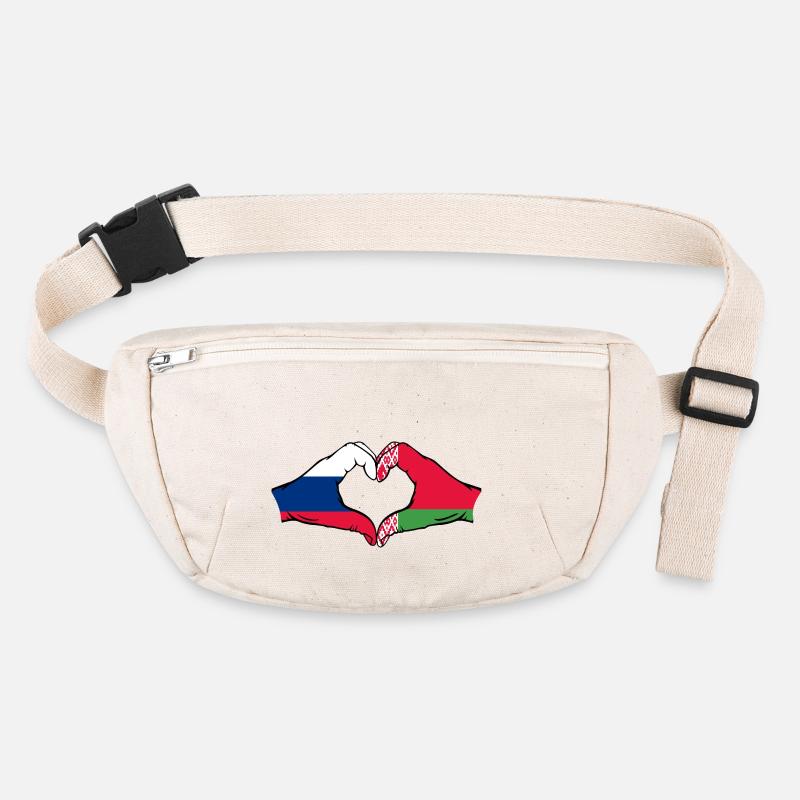 Russie Biélorussie Drapeau Mains Coeur Forme Sac banane recyclé Stanley/Stella