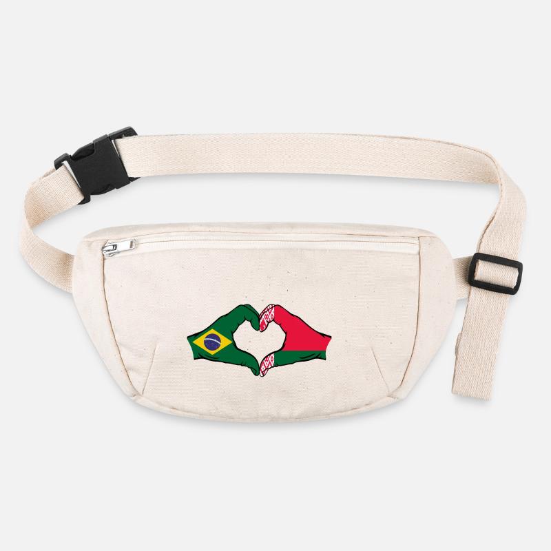 Brasilien Belarus Flagge Hände Herzform Stanley/Stella recycelte Gürteltasche