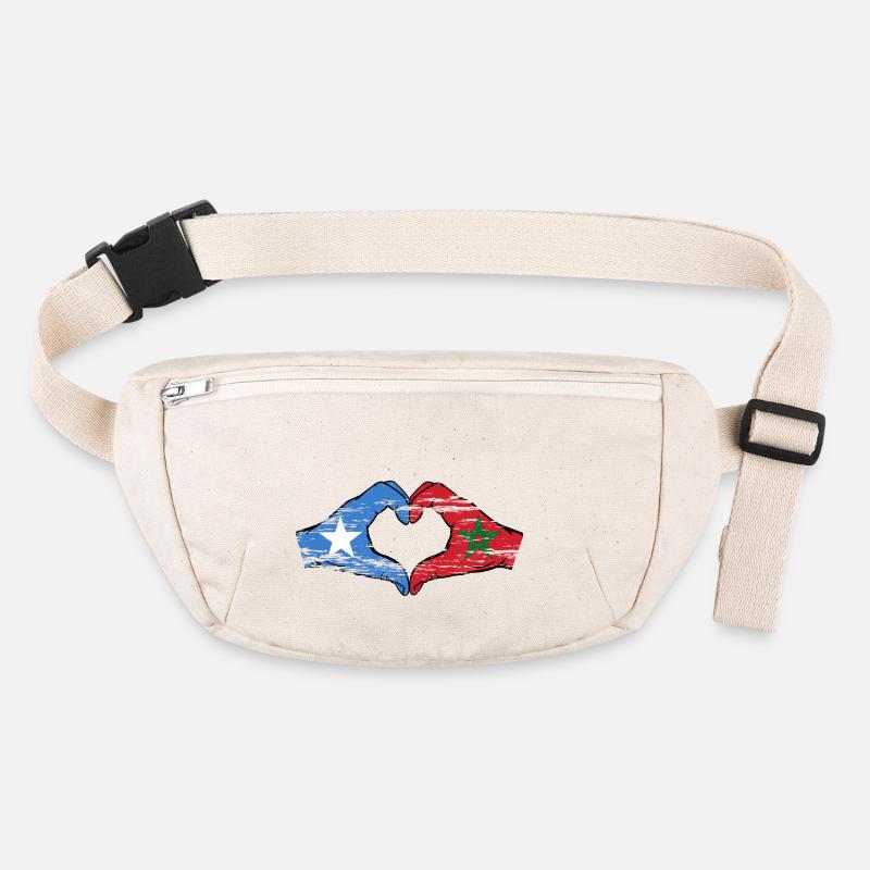 Somalia Morocco Flag Hands Heart Shape Used Stanley/Stella recycled Hip Bag 