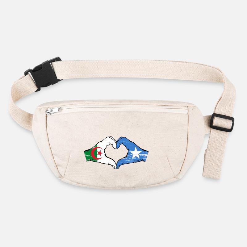 Algeria Somalia Flag Hands Heart Shape Used Stanley/Stella recycled Hip Bag 