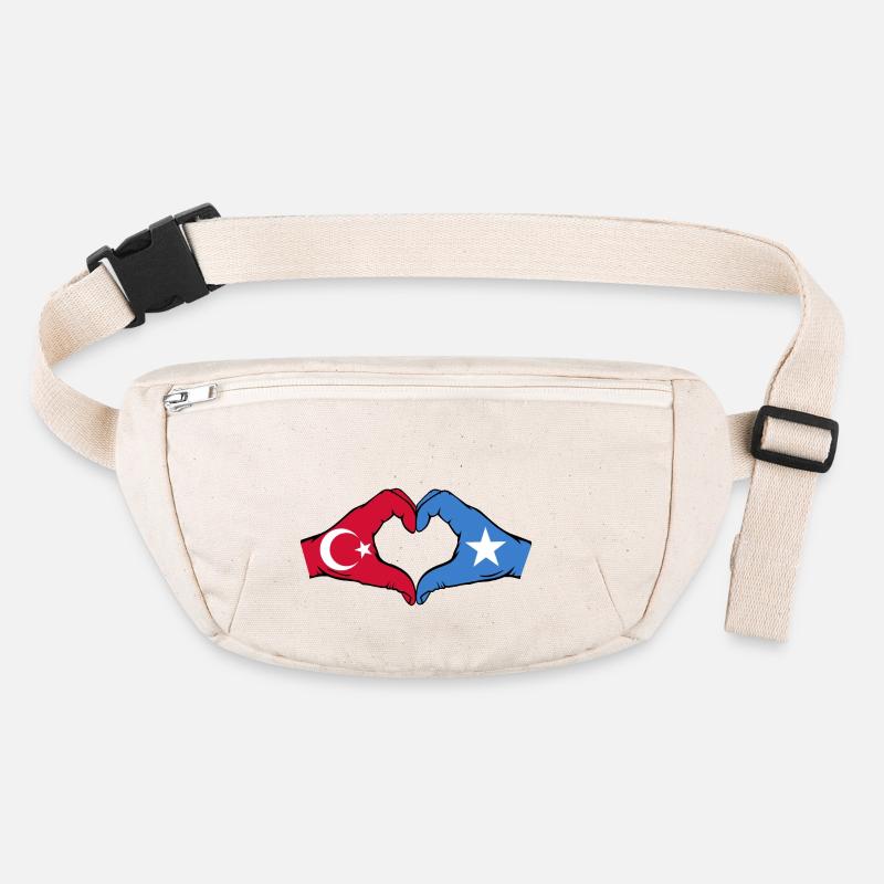 Turkey Somalia Flag Hands Heart Shape Stanley/Stella recycled Hip Bag 