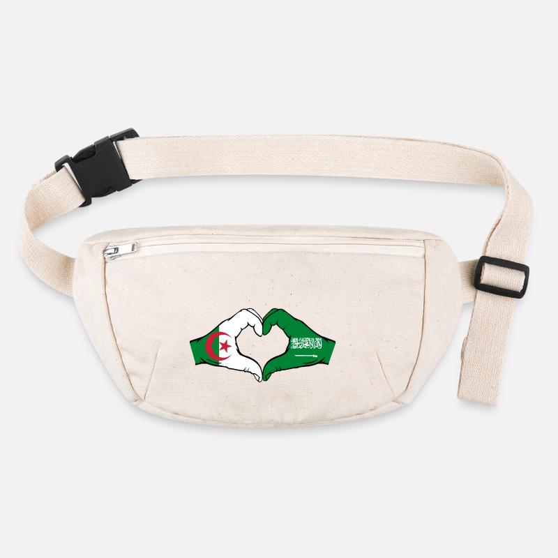 Algérie Arabie Saoudite Drapeau Mains Coeur Forme Sac banane recyclé Stanley/Stella
