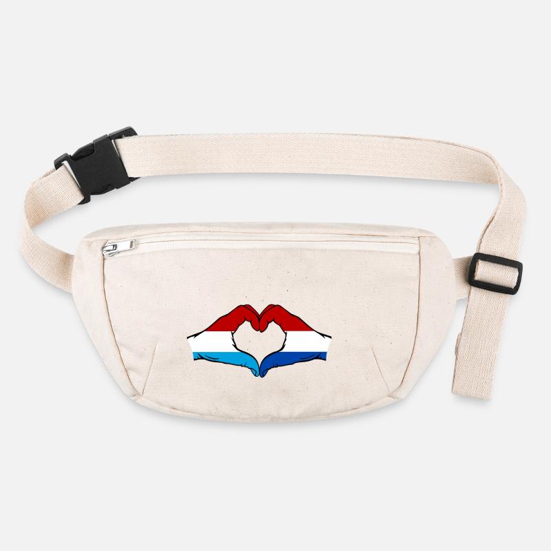 Luxembourg Holland Flag Hand Heart Shape Stanley/Stella recycled Hip Bag 