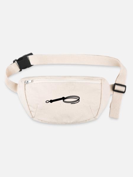 Peitsche + eigener Text - Stanley/Stella recycelte Gürteltasche - Naturweiß - Vorne