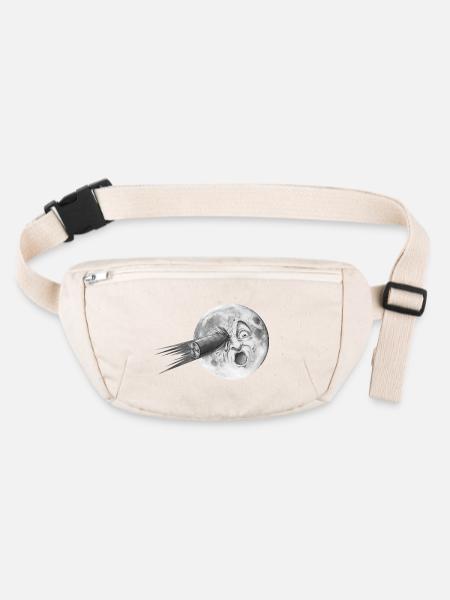 The Journey to the Moon Rocket * Le voyage dans la lune - Sac banane recyclé Stanley/Stella - blanc naturel - Devant