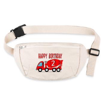 Betonmischer Happy Birthday 2 - Stanley/Stella recycelte Gürteltasche - Naturweiß - Vorne