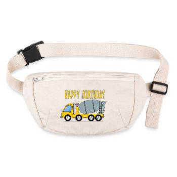 Betonmischer Happy Birthday gelb - Stanley/Stella recycelte Gürteltasche - Naturweiß - Vorne