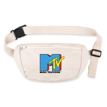 MTV Music Television Klassiches Logo - Stanley/Stella recycelte Gürteltasche - Naturweiß - Vorne
