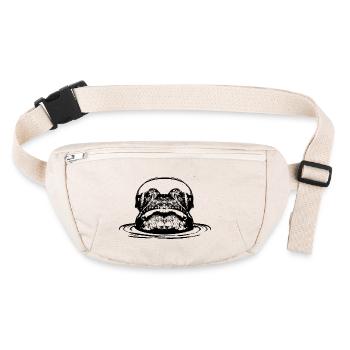 Grenouille avec casque / tête hors de l’eau - Sac banane recyclé Stanley/Stella - blanc naturel - Devant