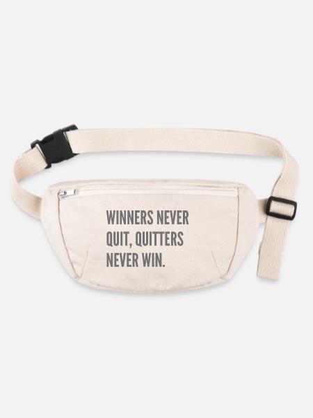 Winners never quit, quitters never win. - Stanley/Stella recycled Hip Bag  - natural - Front