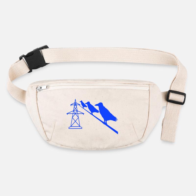 3 Ravens Sitting Power Cable Rope Power Cable Route Stanley/Stella recycled Hip Bag 