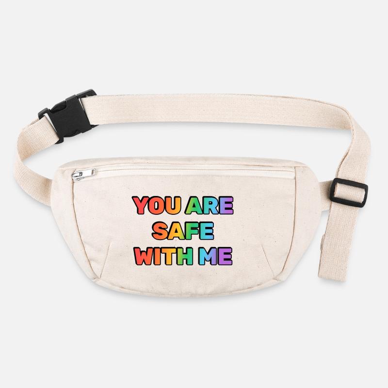 Tu es en sécurité avec moi, arc-en-ciel Sac banane recyclé Stanley/Stella