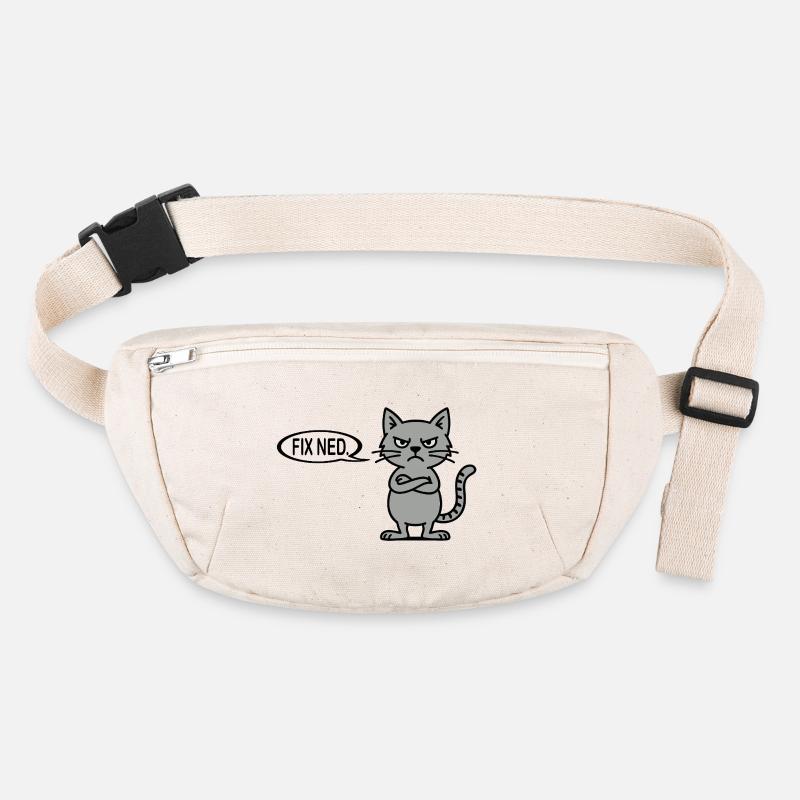 Angry cat with speech bubble - fix ned dialect Stanley/Stella recycled Hip Bag 