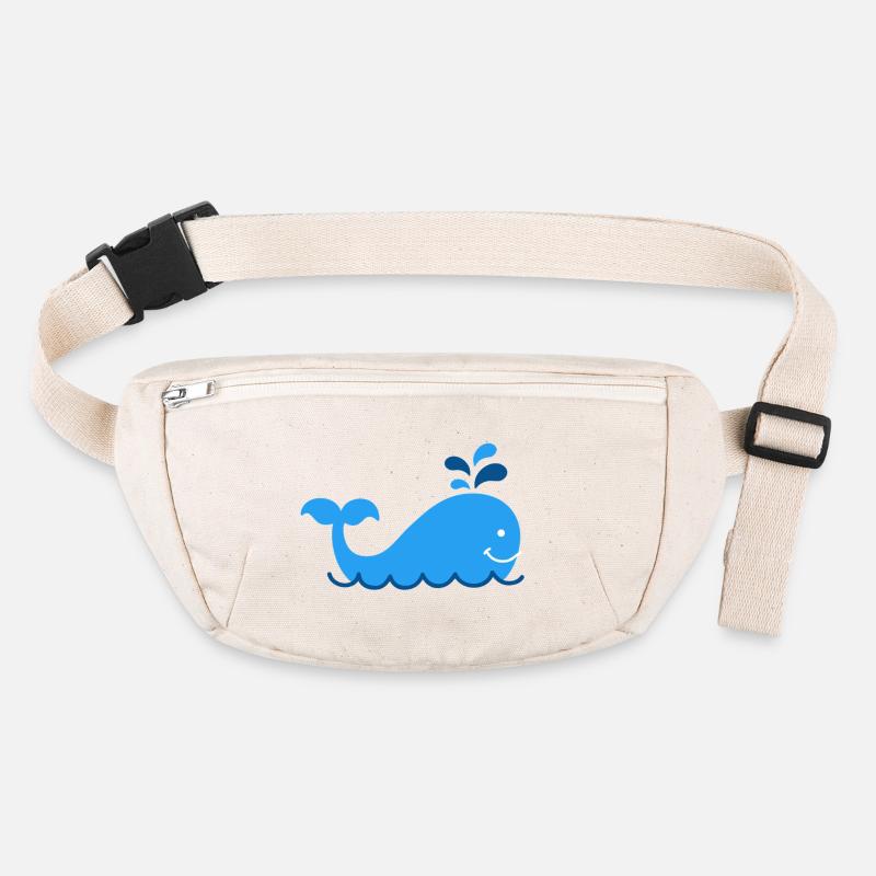 Nautic Design Blue Whale Splash Cartoon Stanley/Stella recycled Hip Bag 
