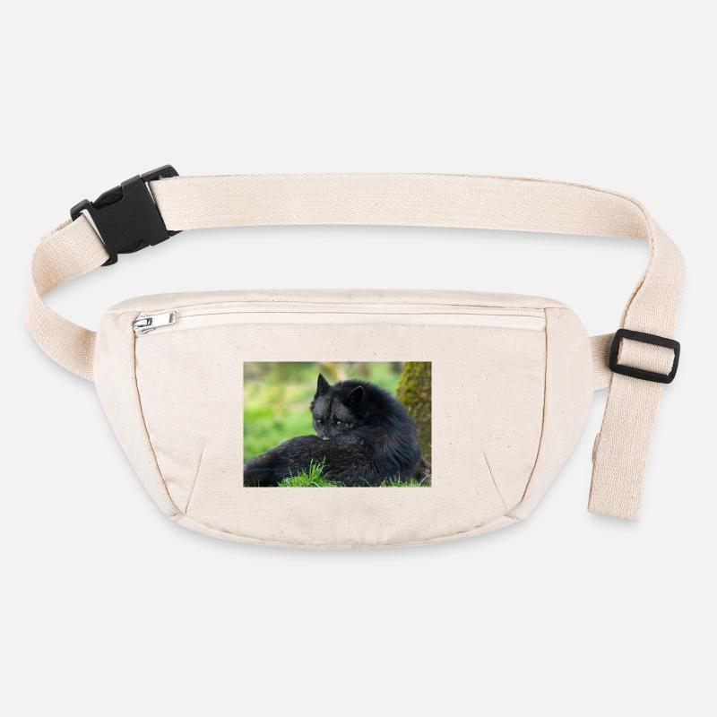 Black wolf at rest Stanley/Stella recycled Hip Bag 