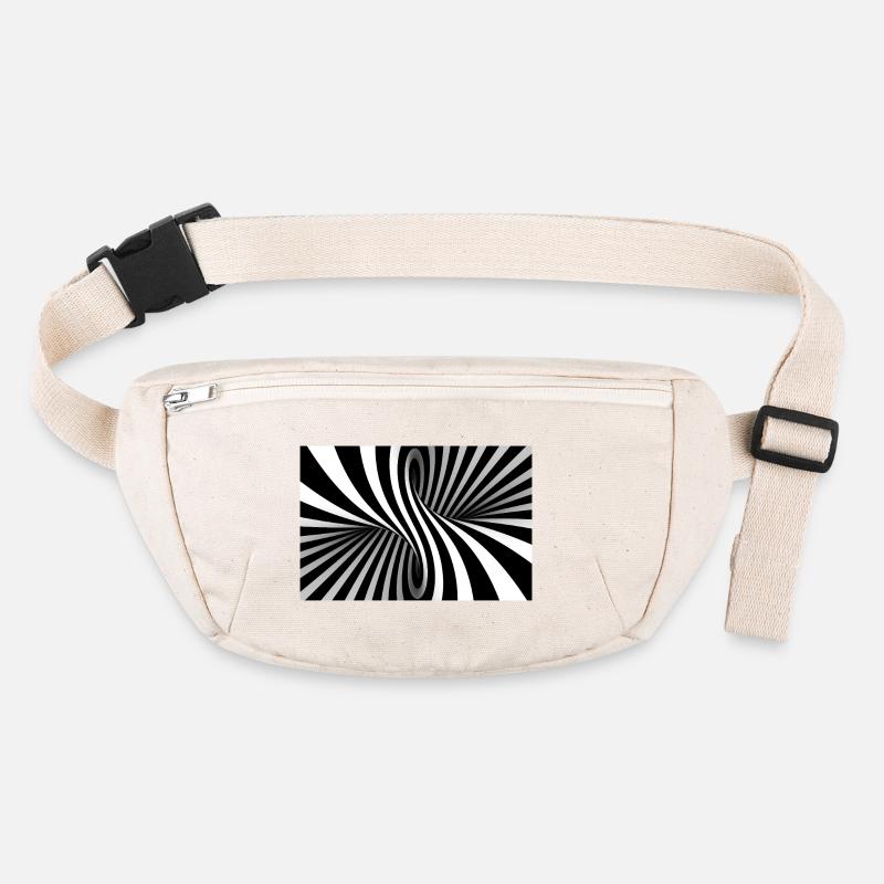 Illusion Spiral Black White Stanley/Stella recycled Hip Bag 