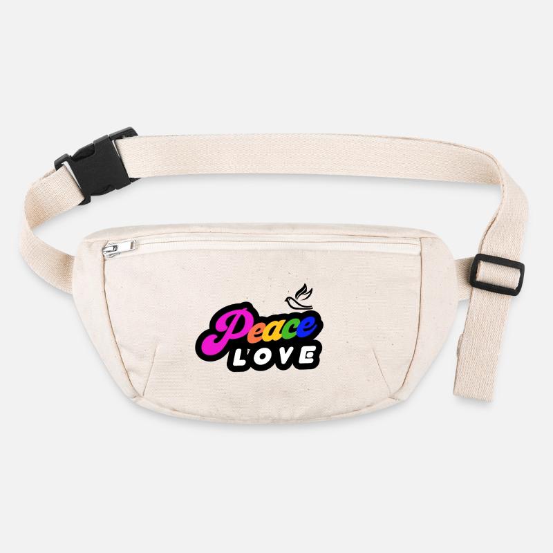 Peace Love Regenbogen Retro Stanley/Stella recycelte Gürteltasche