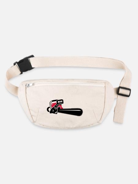 Une tronçonneuse - Sac banane recyclé Stanley/Stella - blanc naturel - Devant