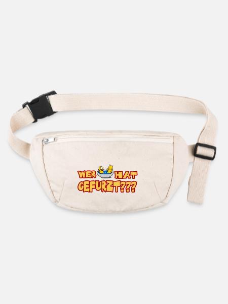 Wer hat gefurzt - Stanley/Stella recycelte Gürteltasche - Naturweiß
