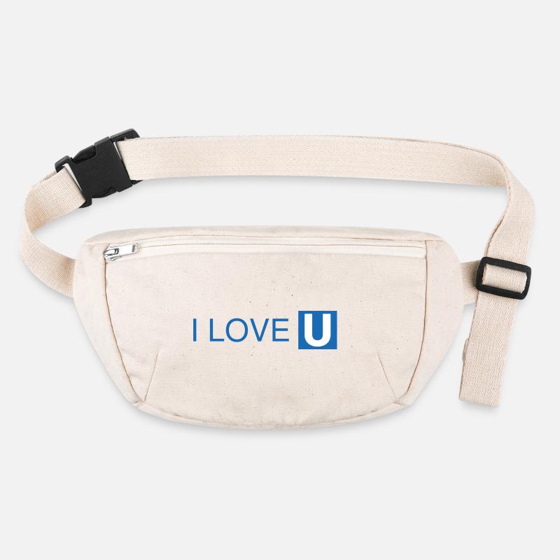 I Love U-Bahn Blau Geschenkidee Stanley/Stella recycelte Gürteltasche