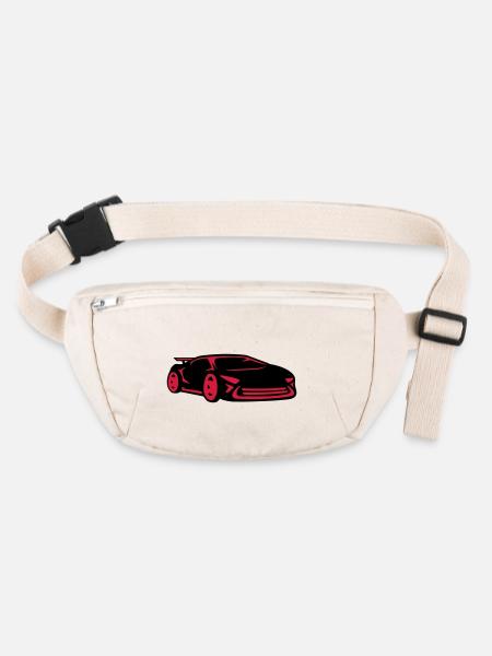 Rennauto Sportwagen Rennwagen Cool - Stanley/Stella recycelte Gürteltasche - Naturweiß - Vorne