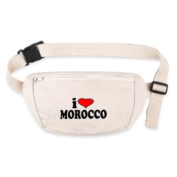 Maroc - J’aime le Maroc - Sac banane recyclé Stanley/Stella - blanc naturel - Devant