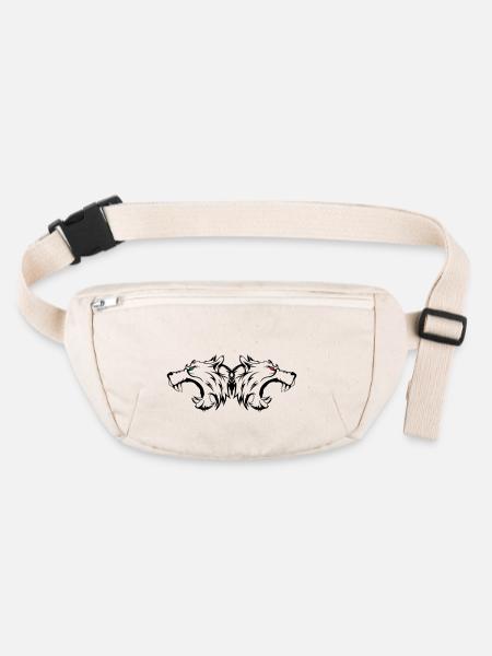 wolf_wildlife_002 - Stanley/Stella recycelte Gürteltasche - Naturweiß - Vorne