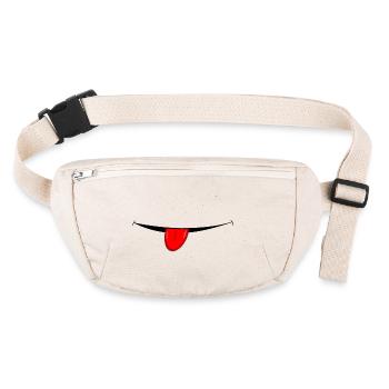Comic laugh with tongue - Stanley/Stella recycled Hip Bag  - natural - Front