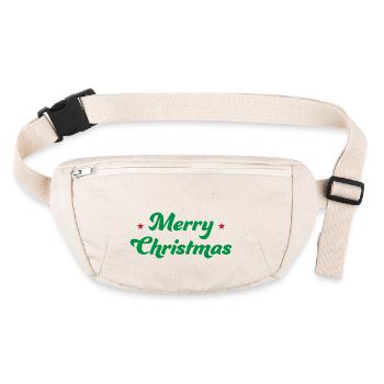 Merry Christmas Sternchen gruen rot - Stanley/Stella recycelte Gürteltasche - Naturweiß - Vorne