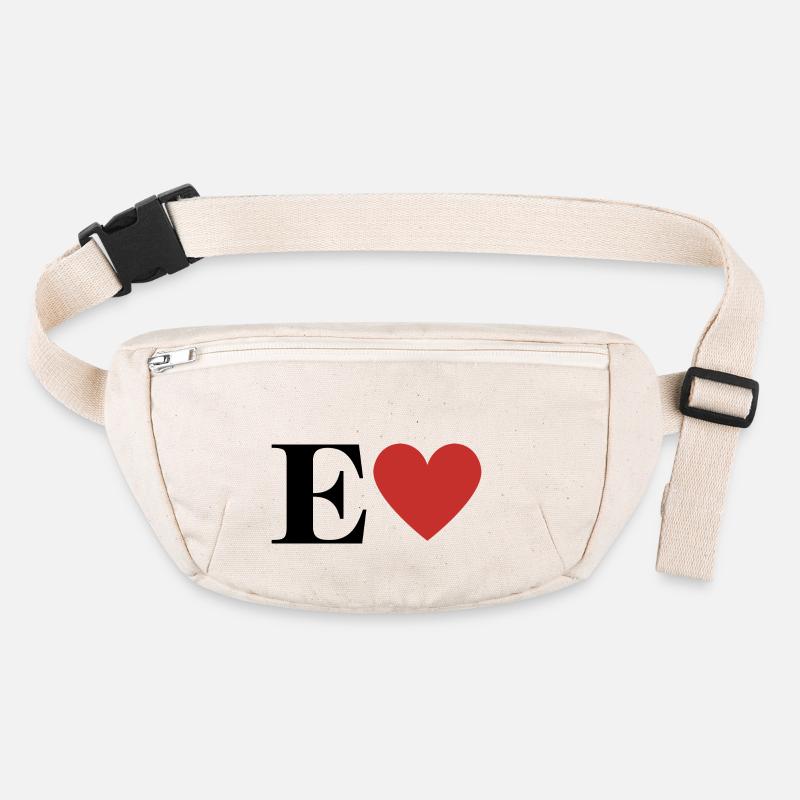 Letter e red heart Stanley/Stella recycled Hip Bag 