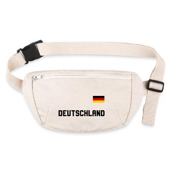 Look maillot de l’Allemagne avec drapeau national - Sac banane recyclé Stanley/Stella - blanc naturel - Devant