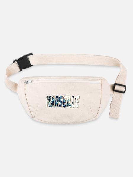 Marseille design stylisé BD - Sac banane recyclé Stanley/Stella - blanc naturel - Devant