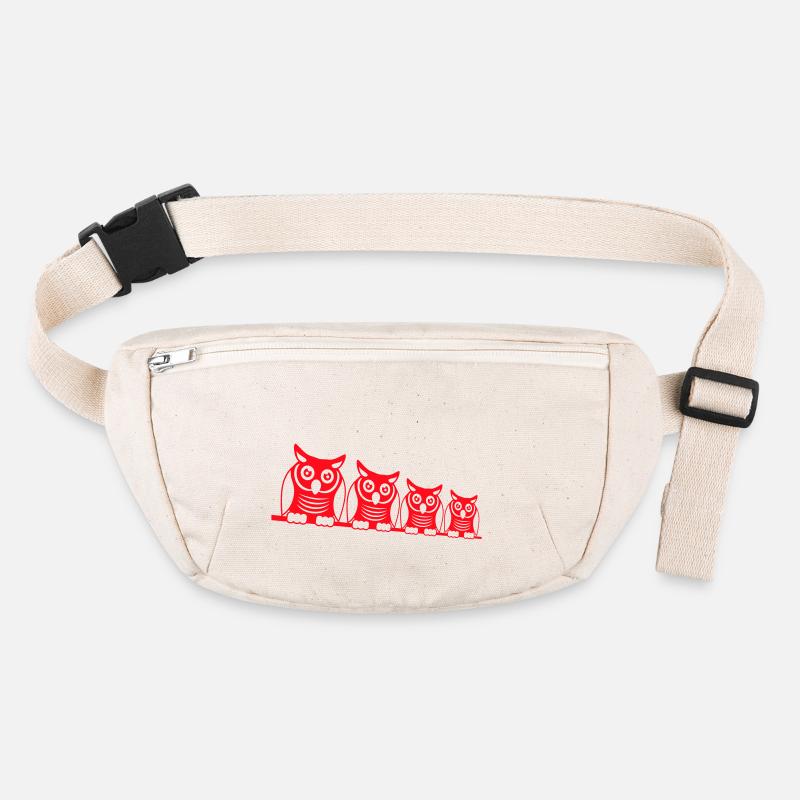 4 Eulen Vogel vier Freunde Reihe Uhu Crew Team süß Stanley/Stella recycelte Gürteltasche