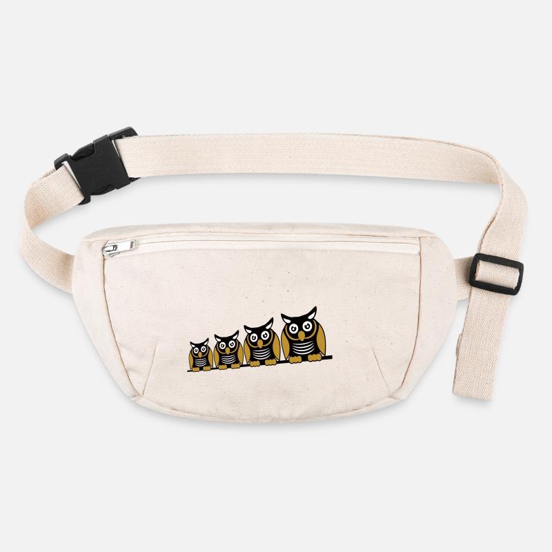 4 Eulen Vogel vier Freunde Reihe Uhu Crew Team süß Stanley/Stella recycelte Gürteltasche