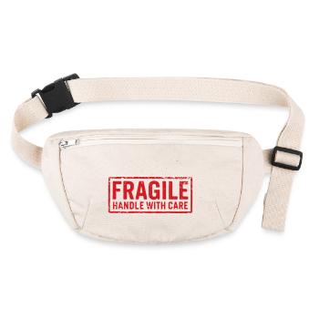 Panneau d’étiquette d’expédition Fragile Handle With Care - Sac banane recyclé Stanley/Stella - blanc naturel - Devant