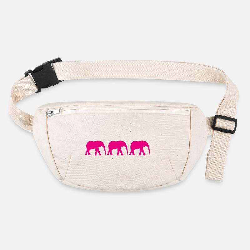 Pink elephants in a repeating pattern Stanley/Stella recycled Hip Bag 