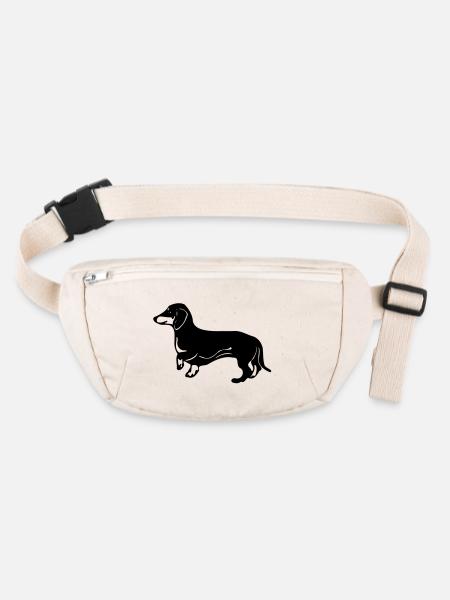 dackel hund - Stanley/Stella recycelte Gürteltasche - Naturweiß - Vorne