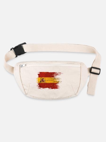 Spain Flag Vintage Spanish Flag Used Look - Stanley/Stella recycled Hip Bag  - natural - Front