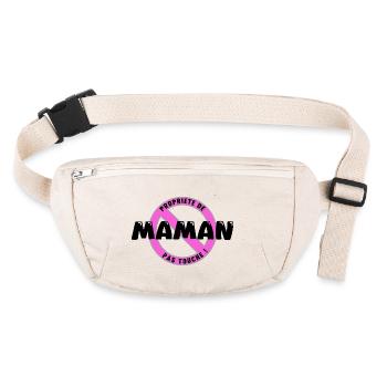 Propriété de maman, noir - Sac banane recyclé Stanley/Stella - blanc naturel - Devant