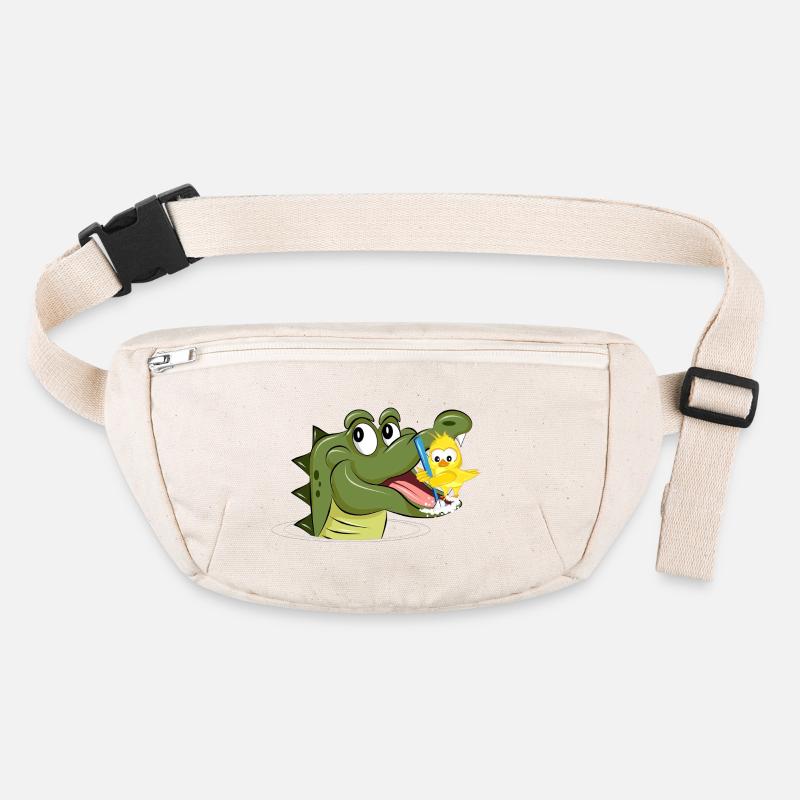 Crocodile et oiseau se brossant les dents – drôles d’animaux Sac banane recyclé Stanley/Stella