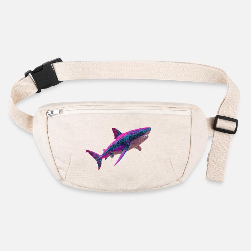 Graphique de requin néon Cyberpunk lumineux Sac banane recyclé Stanley/Stella