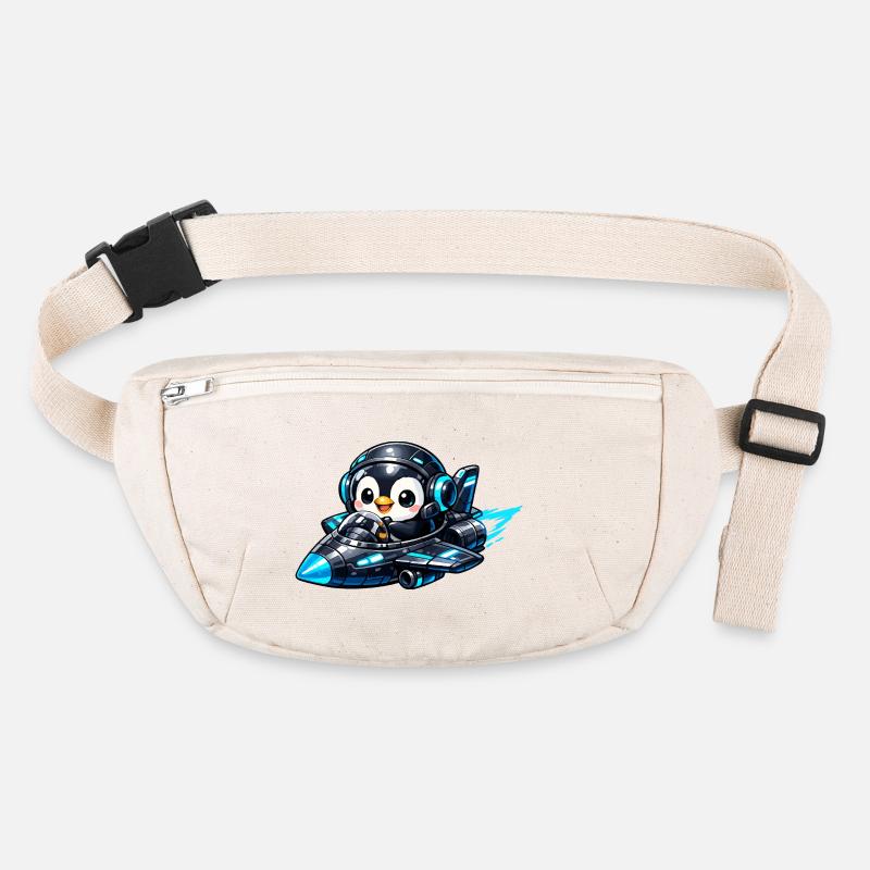 Neon penguin pilot in rocket jet Stanley/Stella recycled Hip Bag 