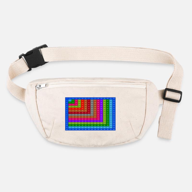Numbered Colorful Multiplication Table 15x15 Stanley/Stella recycled Hip Bag 