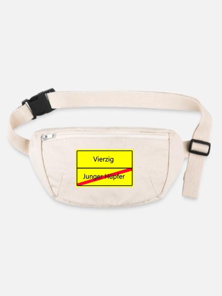 ortsschild_vierzig - Stanley/Stella recycelte Gürteltasche - Naturweiß - Vorne