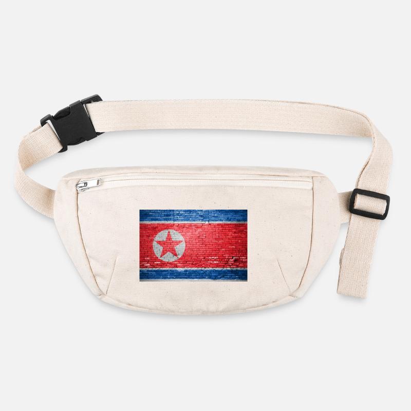 north korea Flag Graffiti on Brick Wall Stanley/Stella recycled Hip Bag 