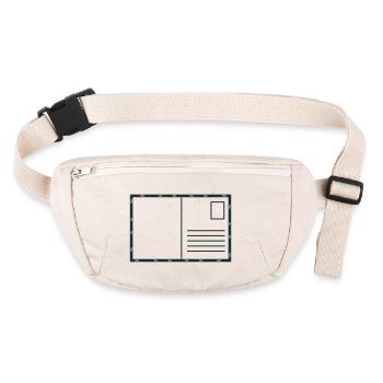 Blank postcard with stamp and airmail - Stanley/Stella recycled Hip Bag  - natural - Front