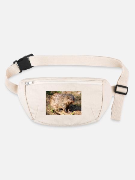 Banded Mongoose or Zebra Mongoose Zebramanguste - Stanley/Stella recycled Hip Bag  - natural - Front