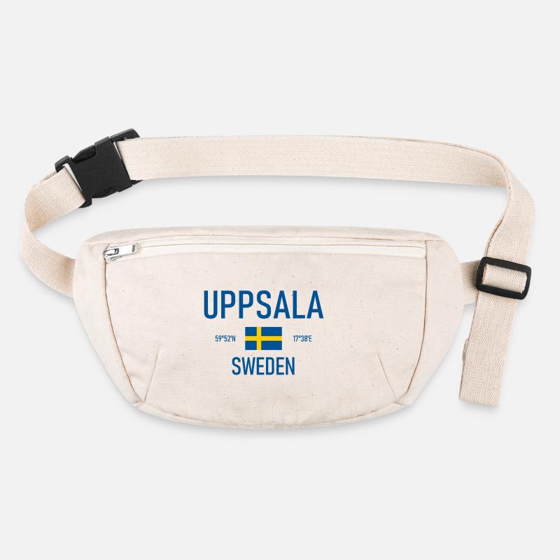 Uppsala - Suède - Sverige - Coordonnées du drapeau Sac banane recyclé Stanley/Stella
